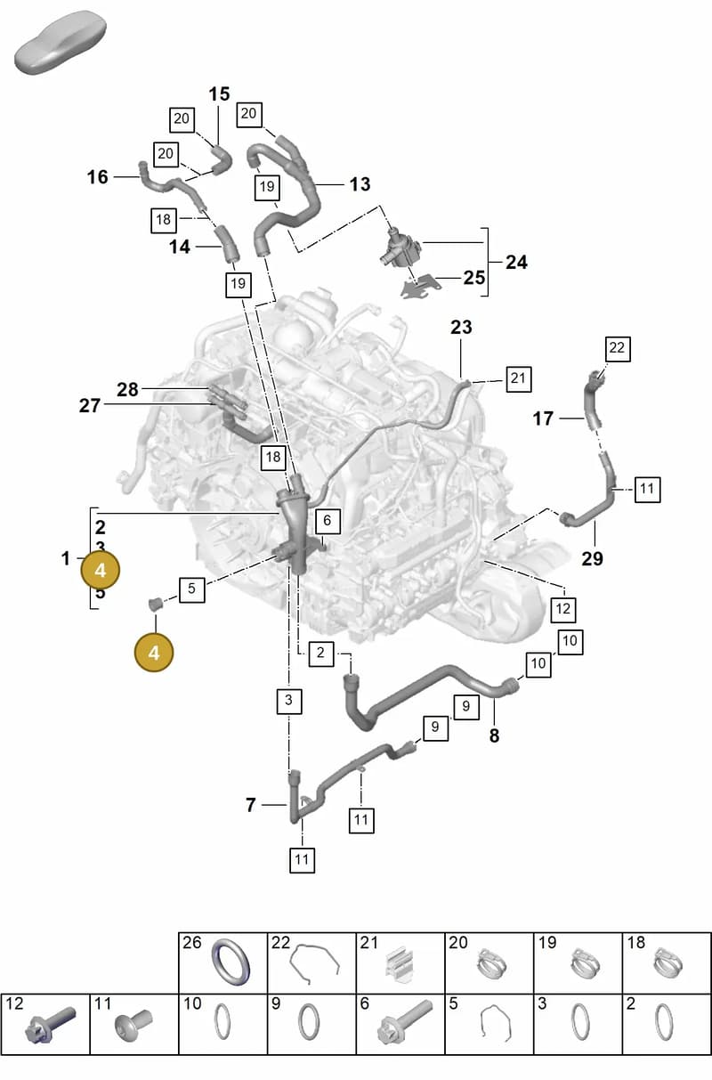 0PB121099 — Porsche 911 (2024-2025) diagram p63105060, position 4