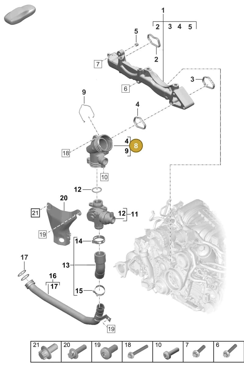 0PB121131E — Porsche 911 (2020-2022) diagram p57105050, position 8