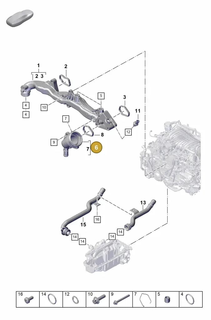 0PB121131F — Porsche 911 (2021-2022) diagram p59105050, position 6