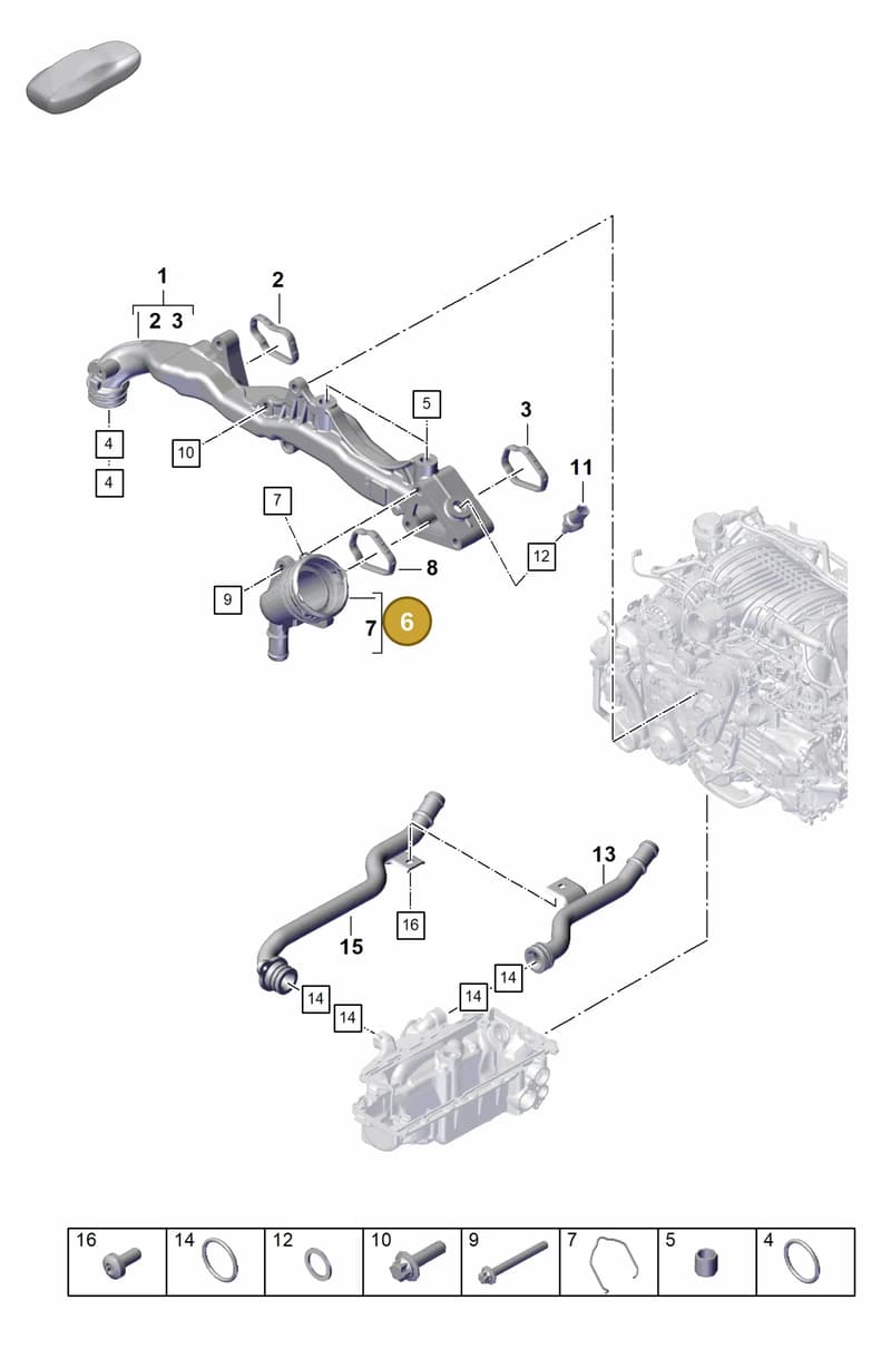 0PB121131F — Porsche 911 (2021-2022) diagram p59105050, position 6