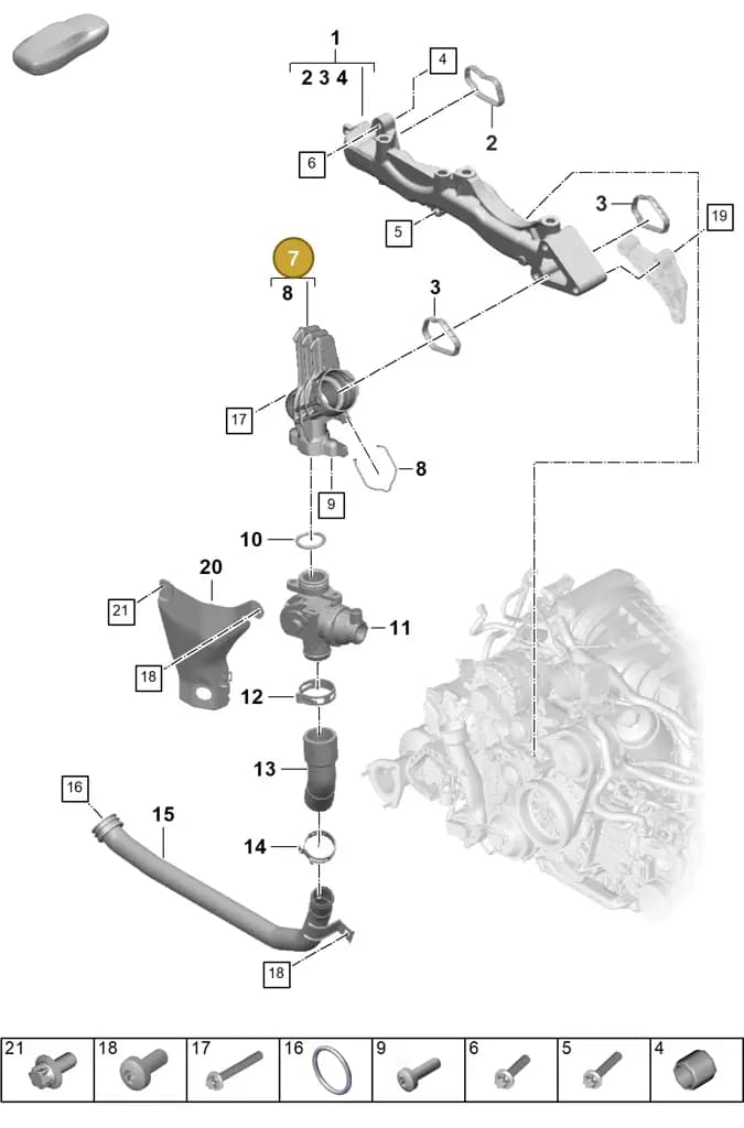 0PB121131H — Porsche 911 (2024-2025) diagram p63105050, position 7