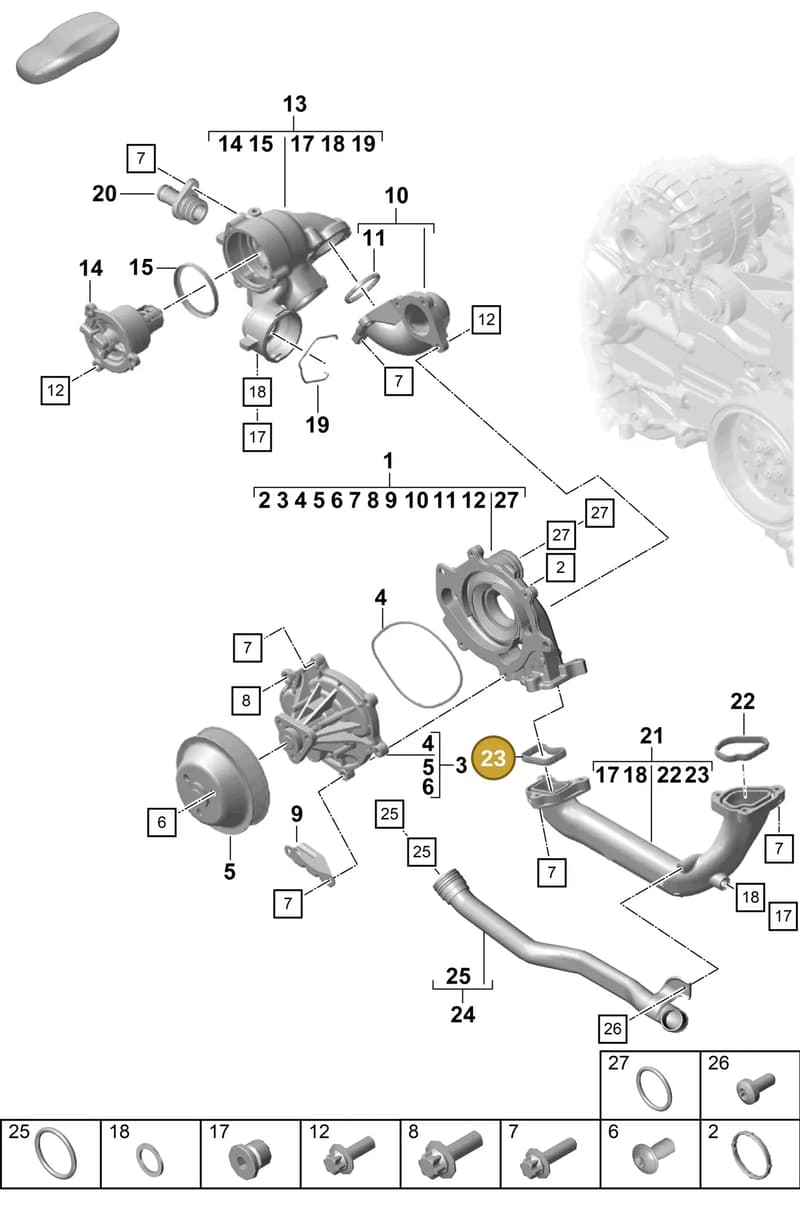 0PB121139 — Porsche Boxster Spyder (2019-2020) diagram p55105000, position 23+32