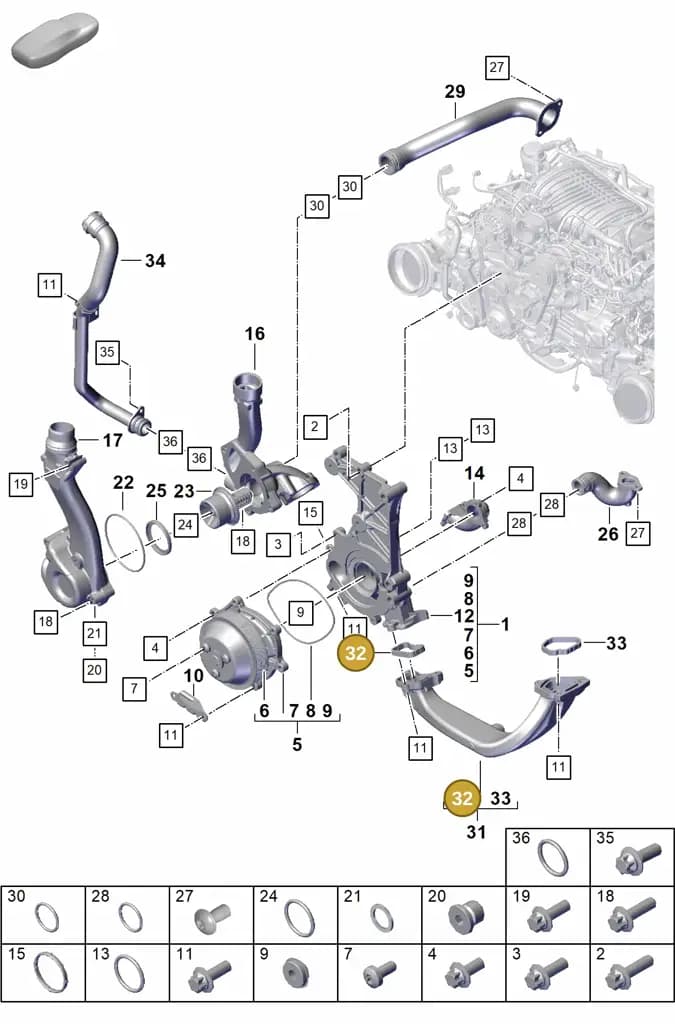 0PB121139 — Porsche 911 (2021-2022) diagram p59105000, position 32