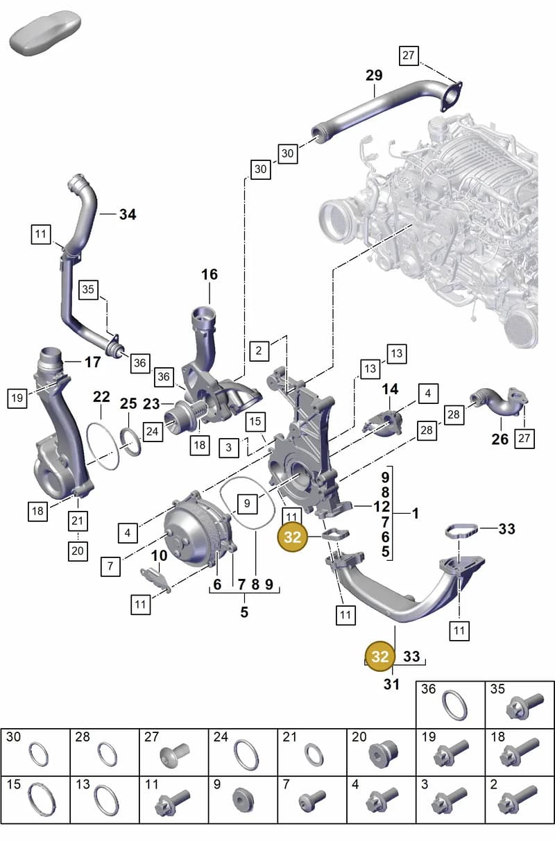 0PB121139 — Porsche 911 (2021-2022) diagram p59105000, position 32