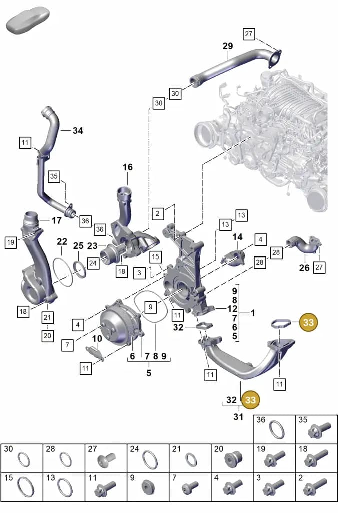 0PB121149 — Porsche 911 (2021-2022) diagram p59105000, position 33