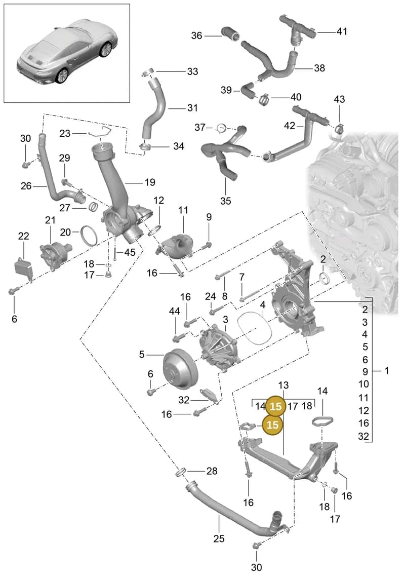 0PB121187 — Porsche 911 (2013-2020) diagram p42105000, position 15