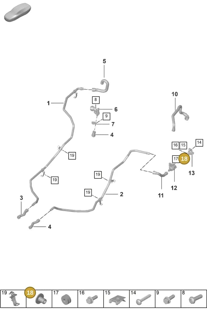 0PB121199 — Porsche 911 (2024-2025) diagram p53105500, position 18