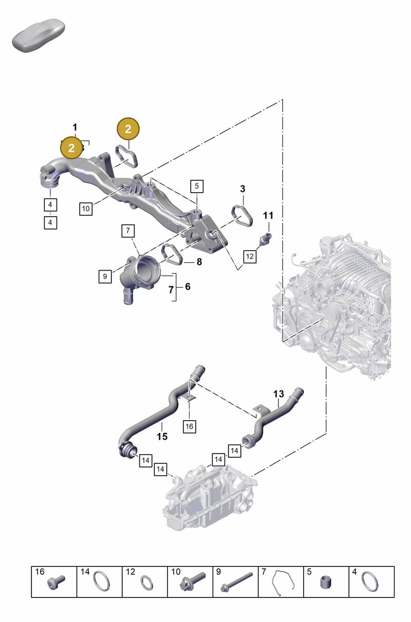 0PB121228A — Porsche 911 (2021-2022) diagram p59105050, position 2