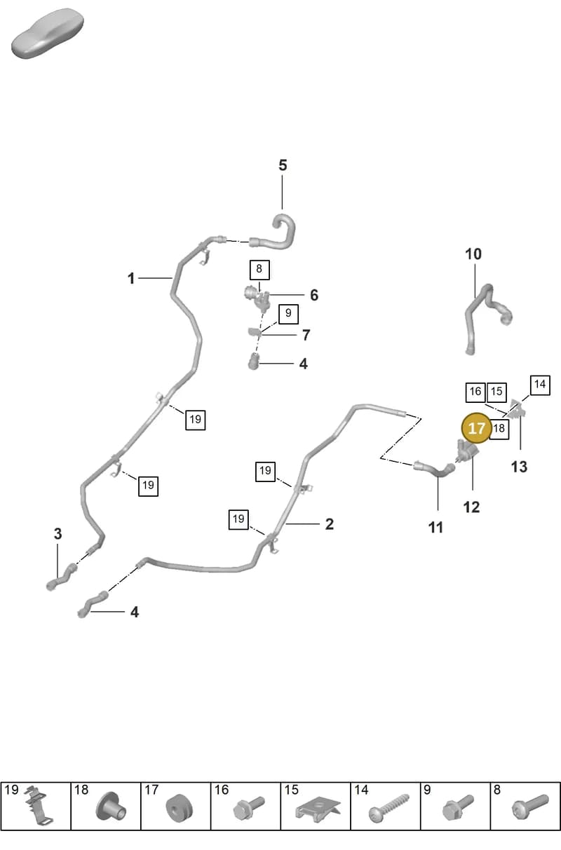 0PB121275 — Porsche 911 (2024-2025) diagram p53105500, position 17
