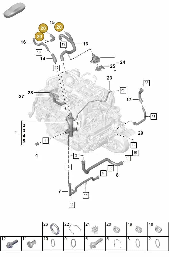 0PB121326 — Porsche 911 (2024-2025) diagram p63105060, position 20