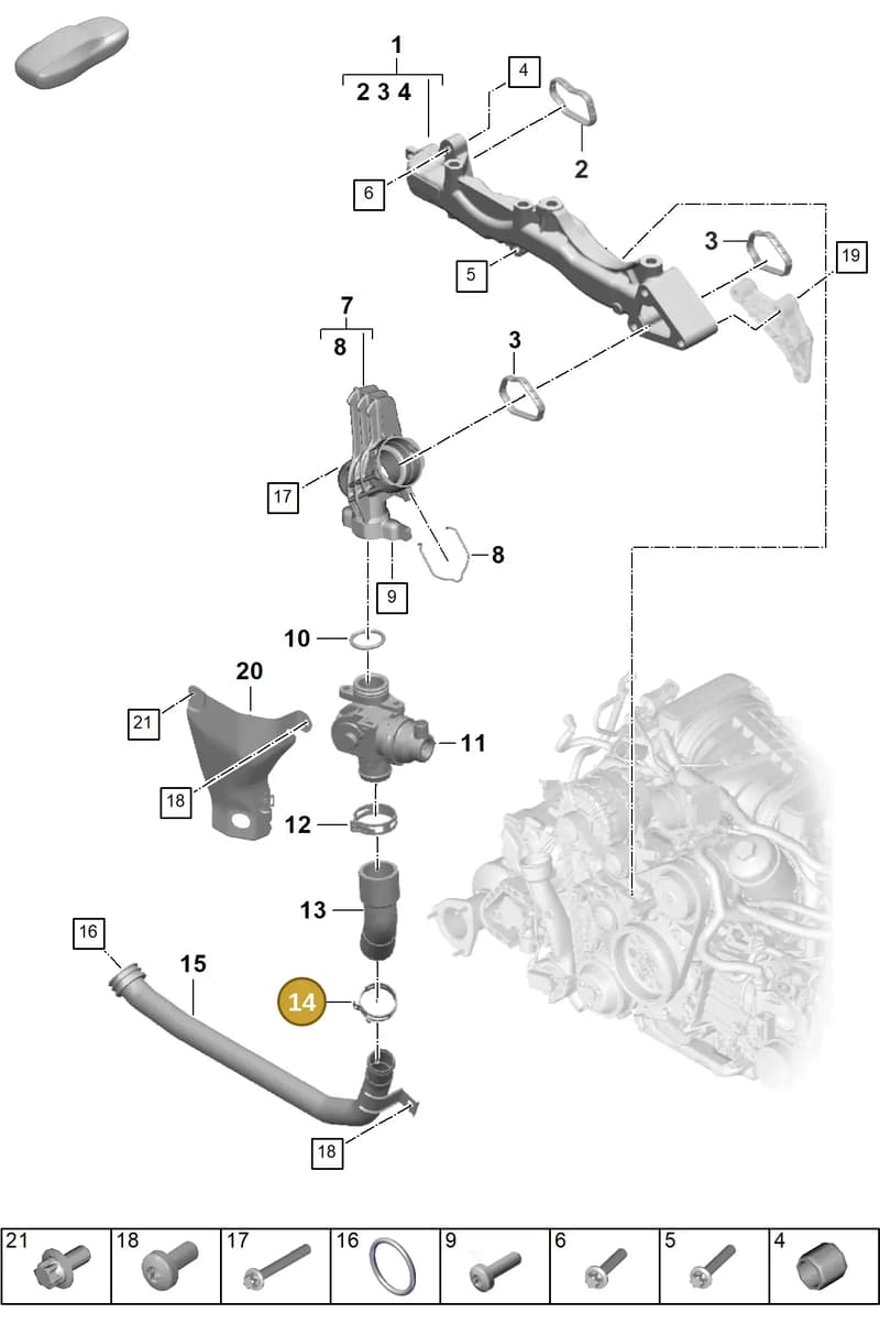 0PB121371 — Porsche 911 (2024-2025) diagram p63105050, position 14