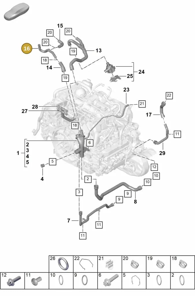 0PB121398B — Porsche 911 (2024-2025) diagram p63105060, position 16
