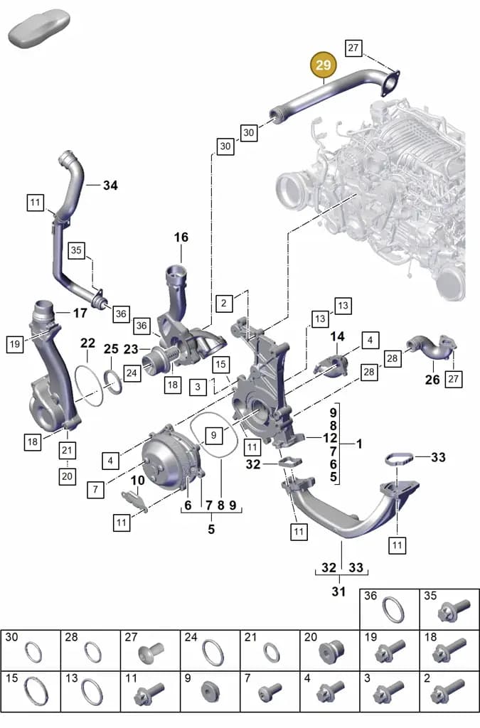 0PB121398C — Porsche 911 (2021-2022) diagram p59105000, position 29