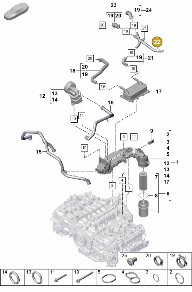 0PB121399A — Porsche Boxster Spyder (2019-2020) diagram p55104110, position 22