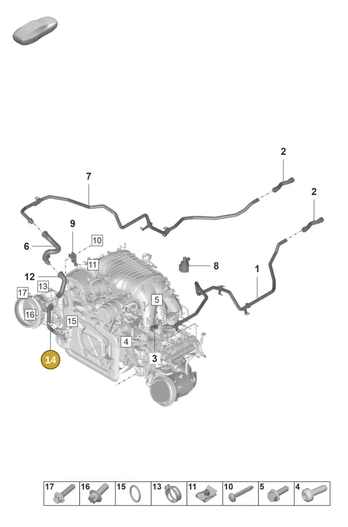 0PB121400D — Porsche 911 (2021-2022) diagram p59105500, position 14