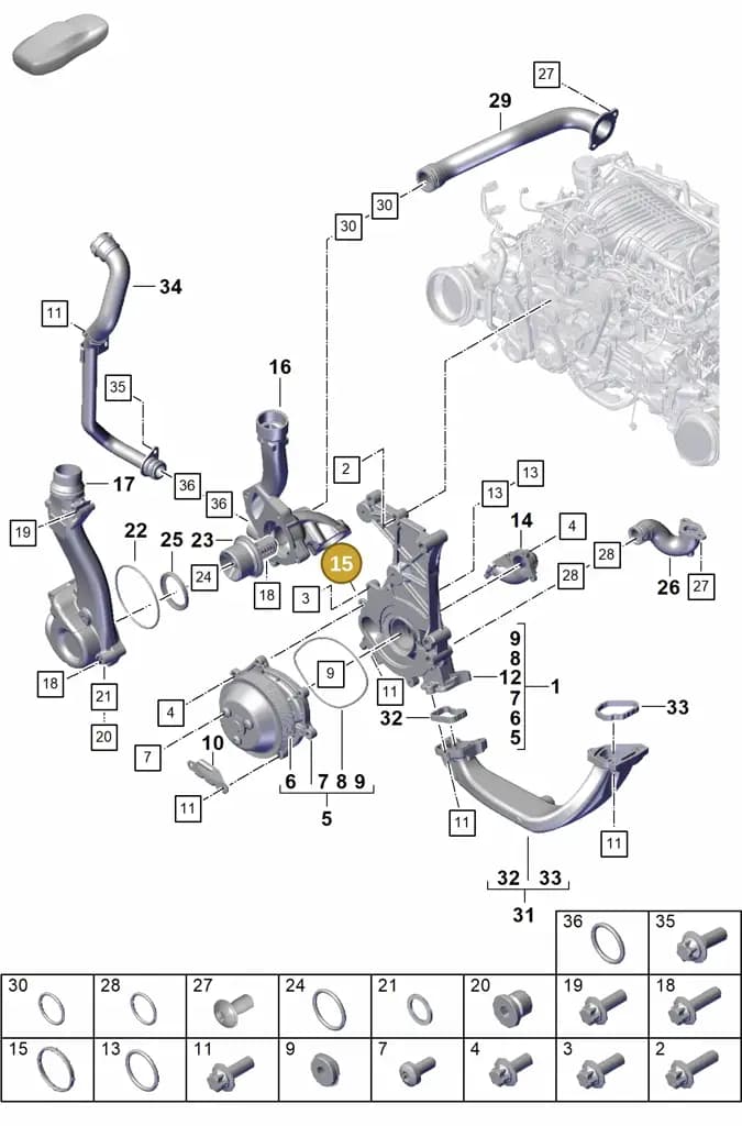 0PB121437 — Porsche 911 (2021-2022) diagram p59105000, position 15