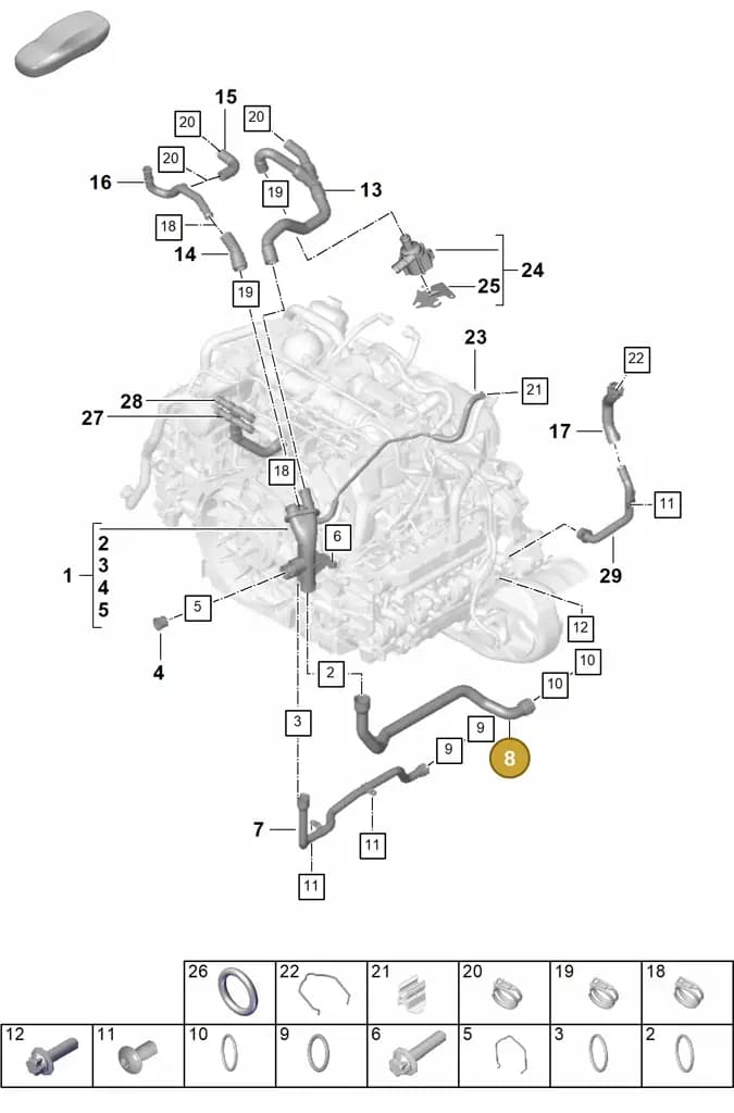0PB121469B — Porsche 911 (2024-2025) diagram p63105060, position 8
