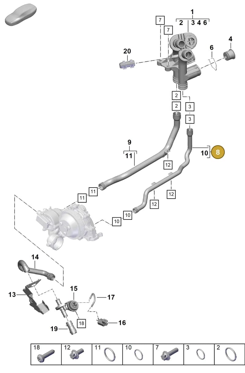 0PB121497A — Porsche Boxster Spyder (2019-2020) diagram p55105060, position 8