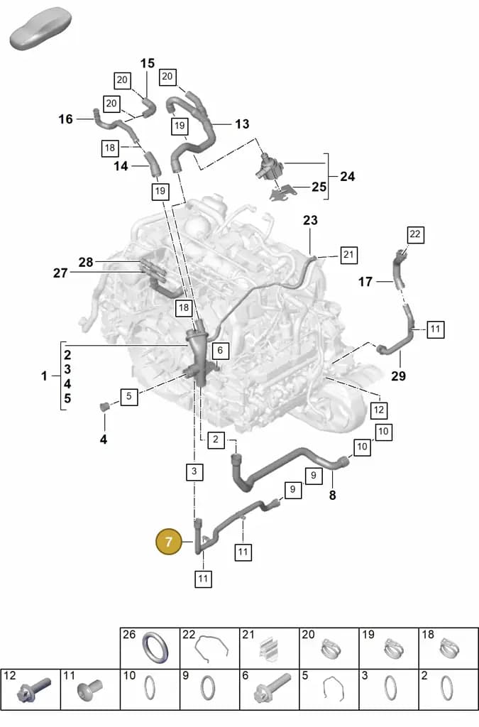 0PB121497A — Porsche 911 (2024-2025) diagram p63105060, position 7