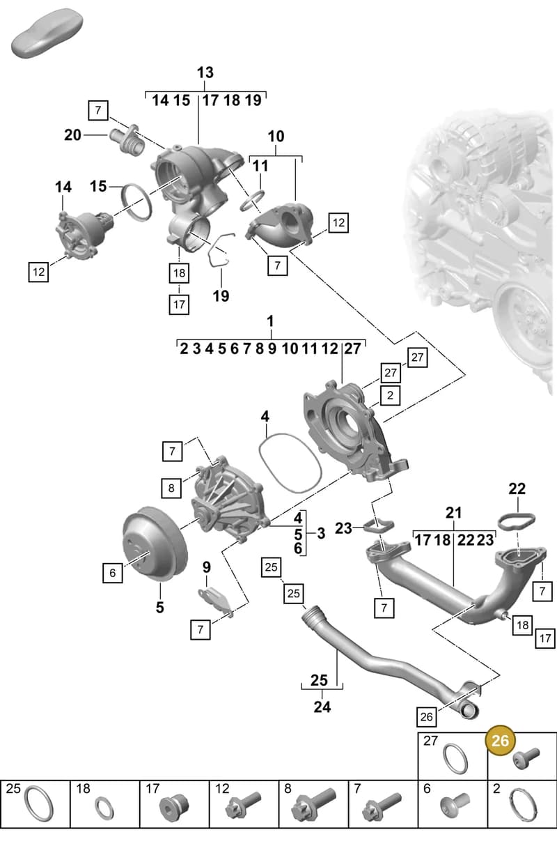 0PB121563 — Porsche Boxster Spyder (2019-2020) diagram p55105000, position 26