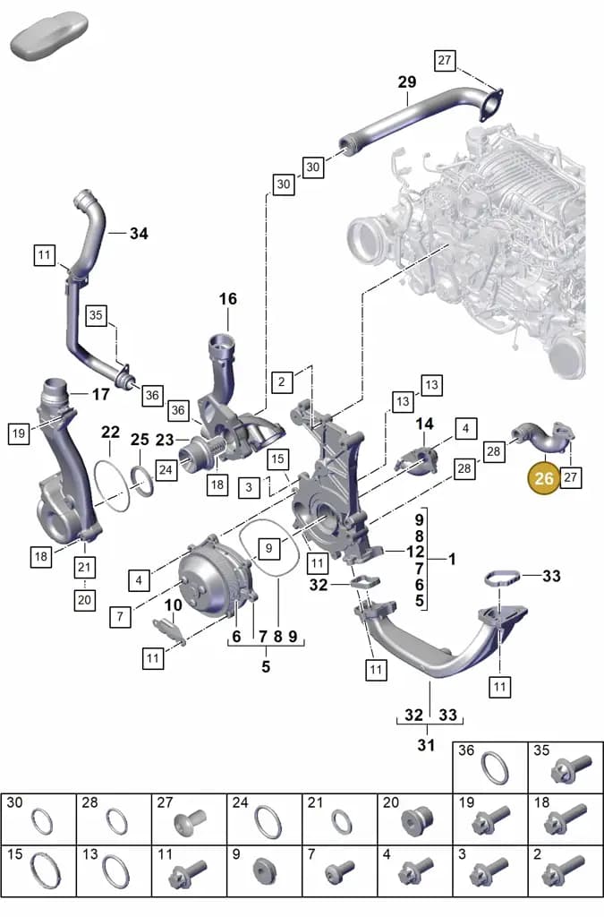 0PB121563 — Porsche 911 (2021-2022) diagram p59105000, position 26