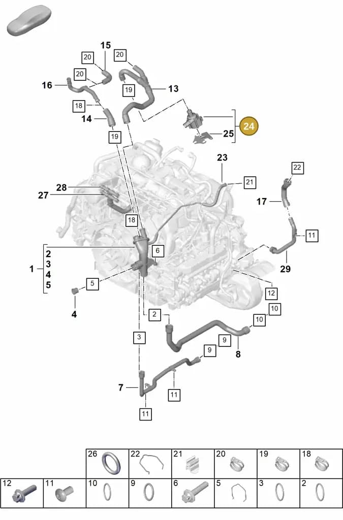 0PB121599A — Porsche 911 (2024-2025) diagram p63105060, position 24