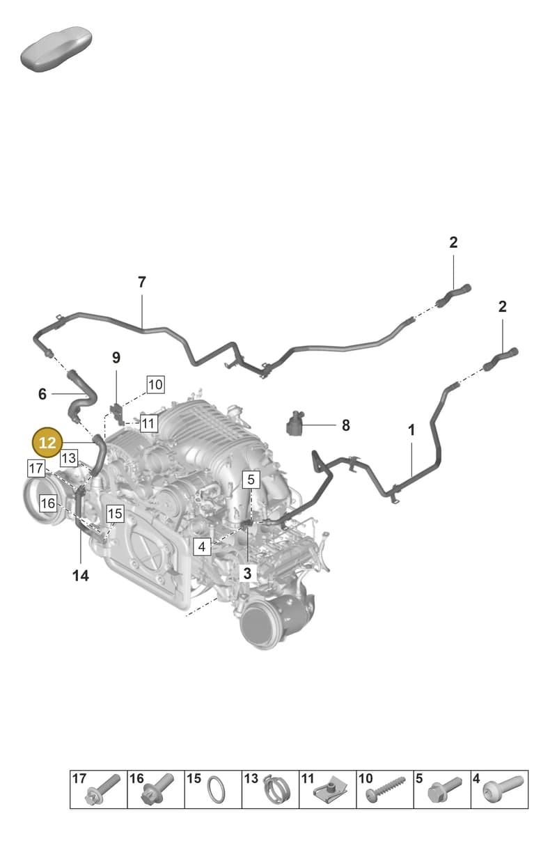 0PB121621 — Porsche 911 (2021-2022) diagram p59105500, position 12