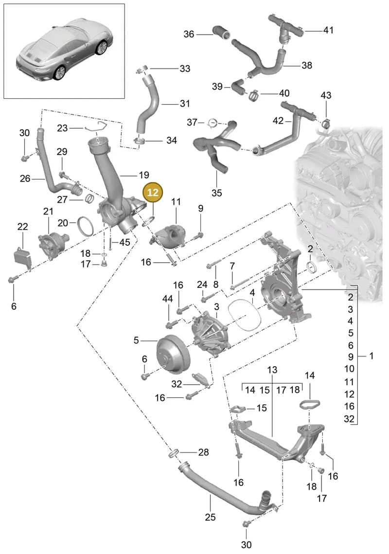 0PB121959 — Porsche 911 (2013-2020) diagram p42105000, position 12
