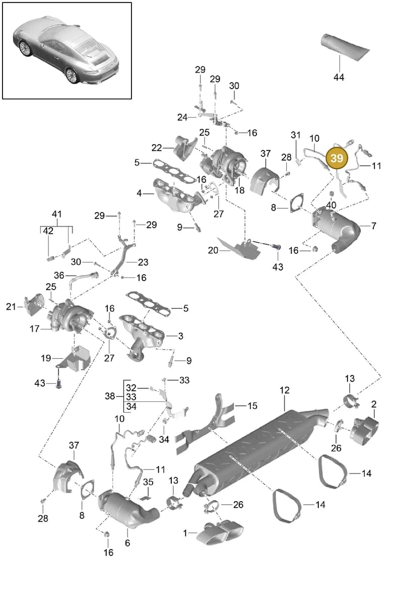 0PB121959 — Porsche 911 (2013-2020) diagram p42202000, position 39