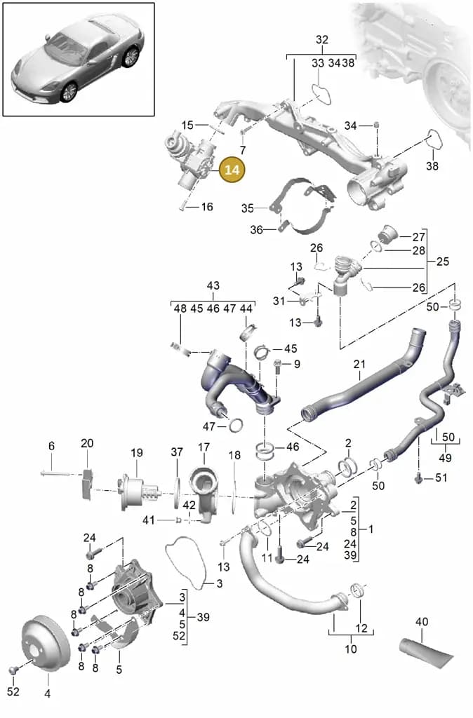0PB121959 — Porsche Boxster (2016-2019) diagram p48105000, position 14