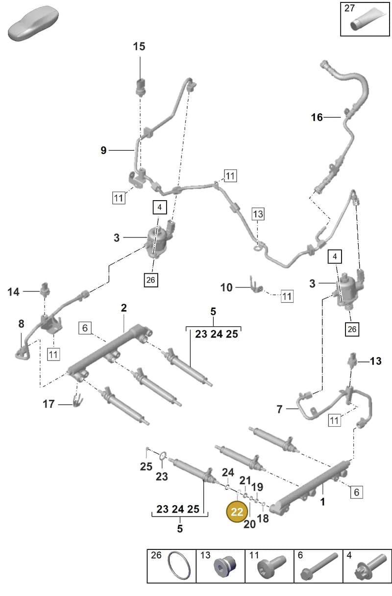 0PB127199 — Porsche 911 (2020-2022) diagram p53107000, position 22