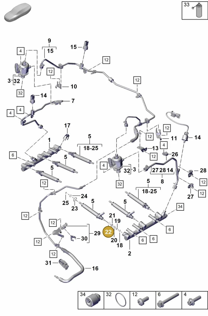 0PB127199 — Porsche Boxster Spyder (2019-2020) diagram p55107000, position 22