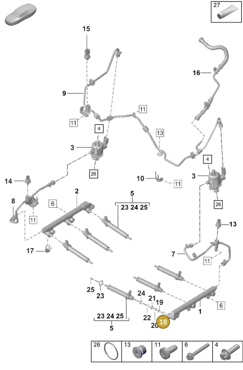 0PB127219 — Porsche 911 (2020-2022) diagram p53107000, position 18