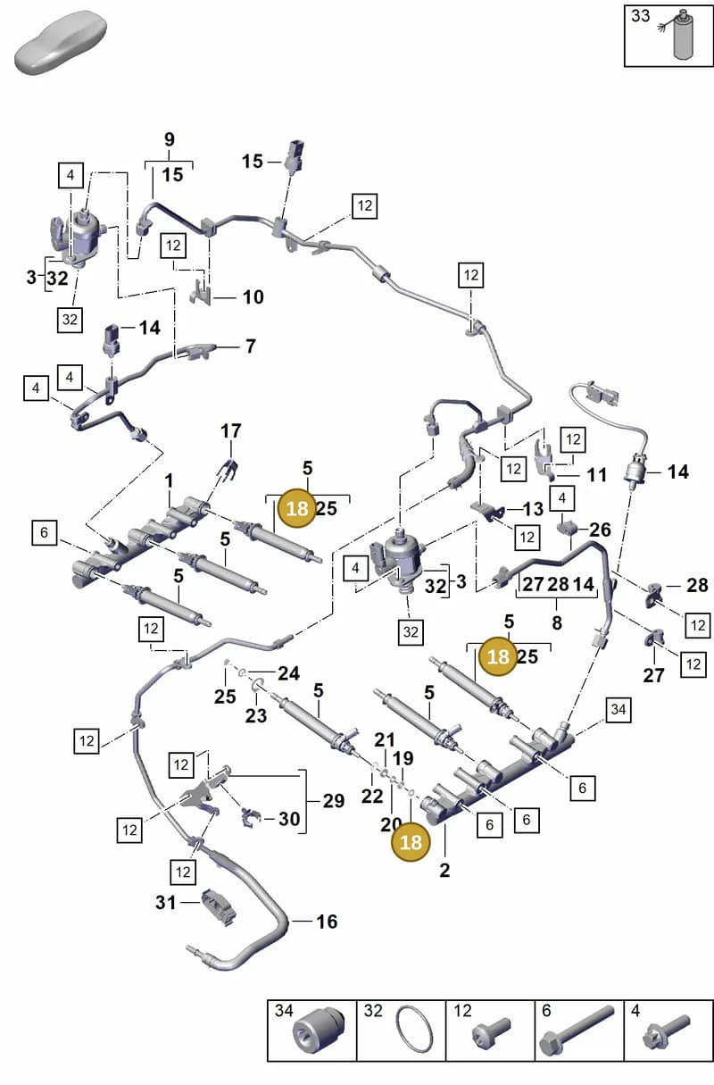 0PB127219 — Porsche Boxster Spyder (2019-2020) diagram p55107000, position 18