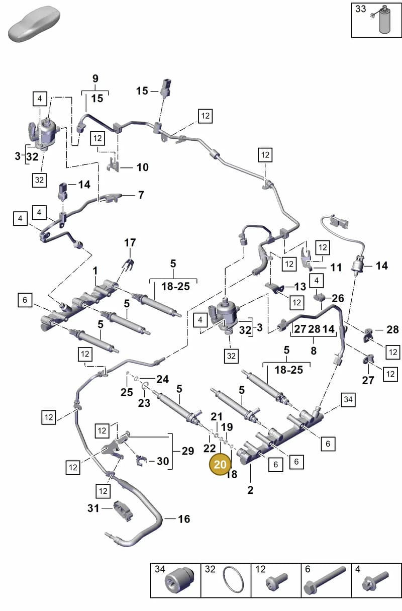 0PB127291 — Porsche Boxster Spyder (2019-2020) diagram p55107000, position 20