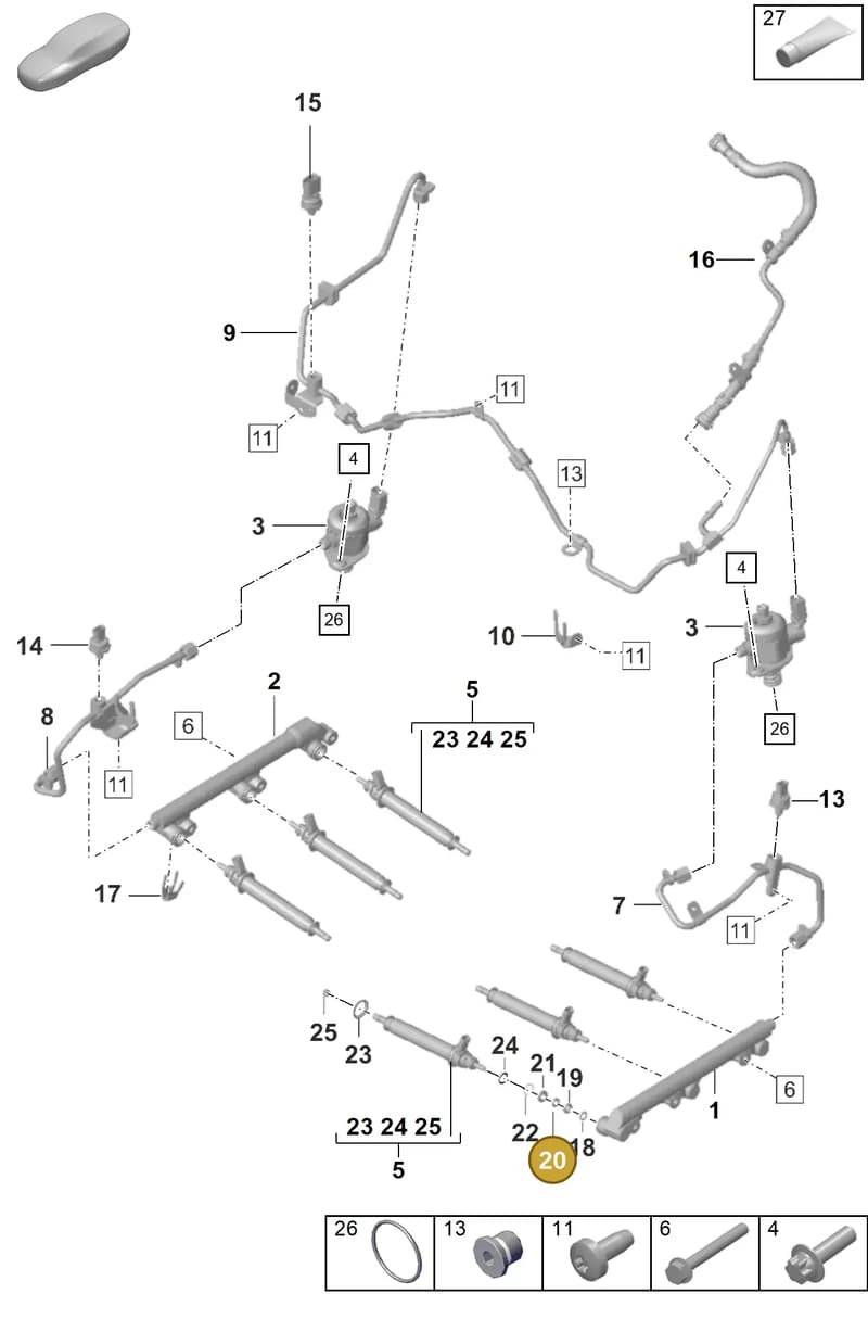 0PB127291 — Porsche 911 (2020-2022) diagram p53107000, position 20