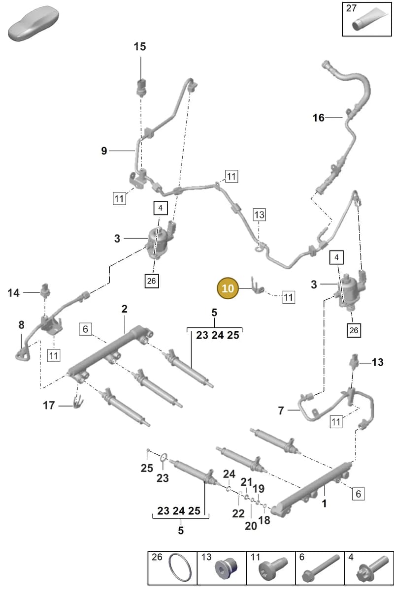 0PB127411A — Porsche 911 (2020-2022) diagram p53107000, position 10