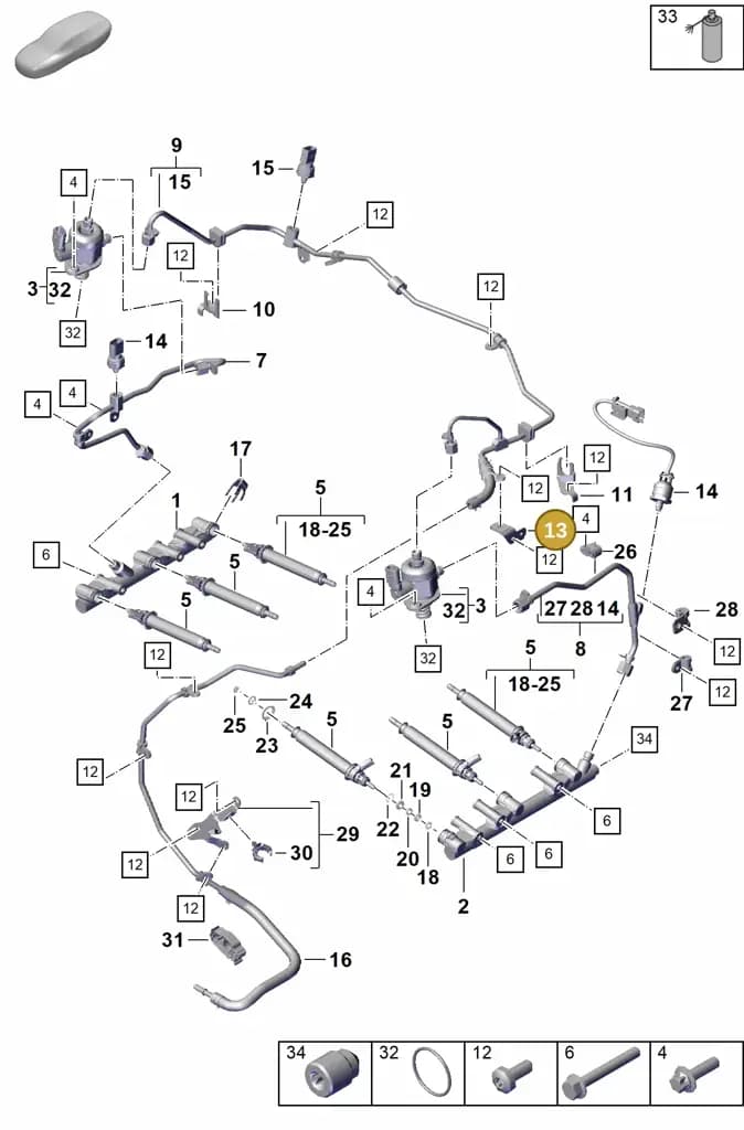 0PB127428 — Porsche Boxster Spyder (2019-2020) diagram p55107000, position 13