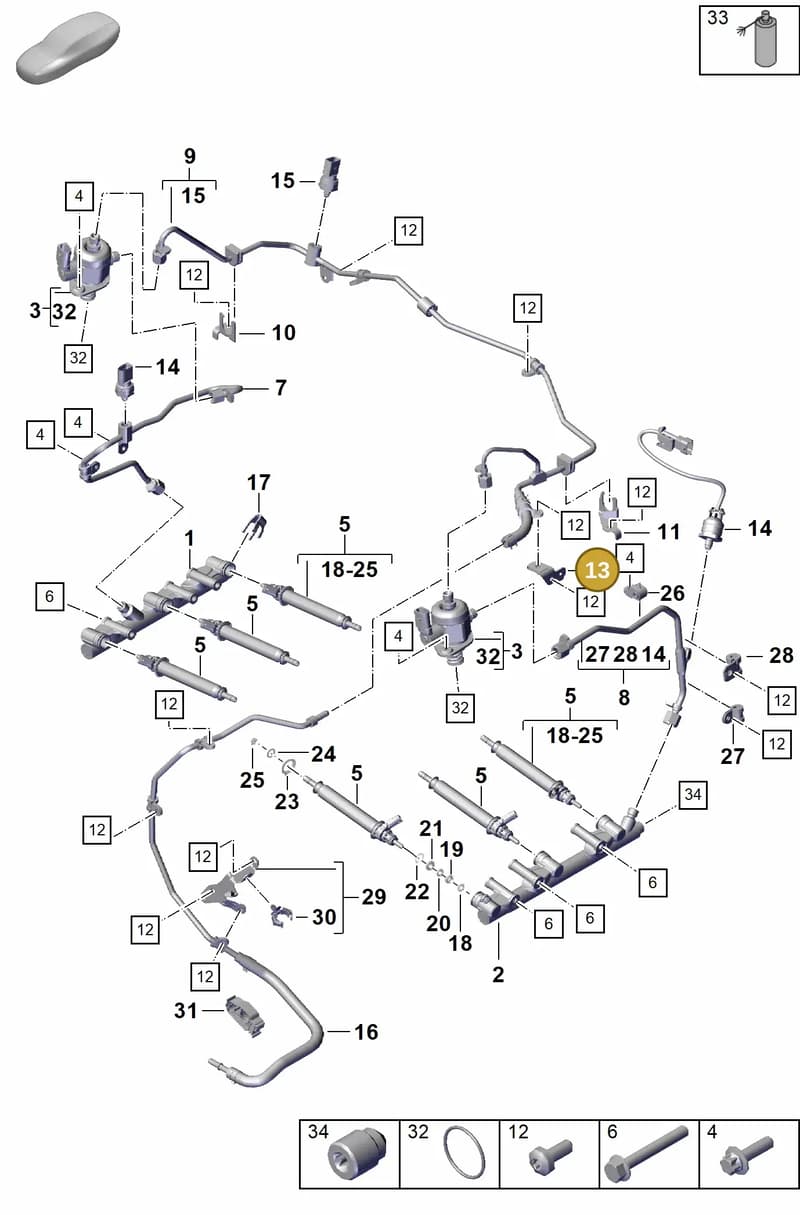 0PB127428 — Porsche Boxster Spyder (2019-2020) diagram p55107000, position 13