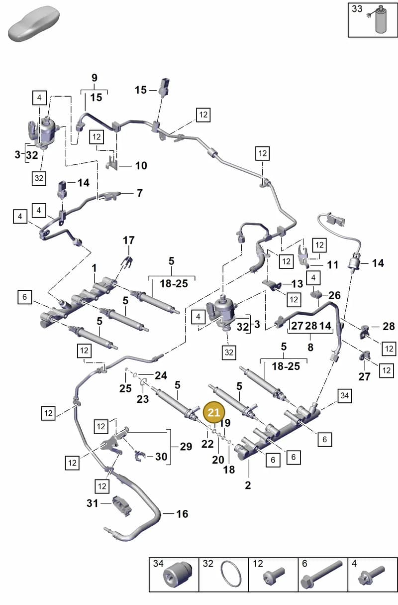 0PB128071 — Porsche Boxster Spyder (2019-2020) diagram p55107000, position 21