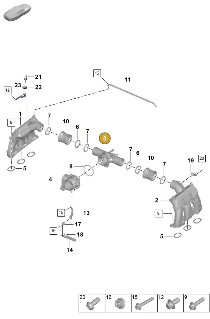 0PB128335C — Porsche 911 (2024-2025) diagram p63107100, position 3