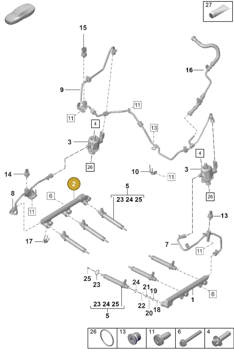 0PB128372B — Porsche 911 (2020-2022) diagram p53107000, position 2