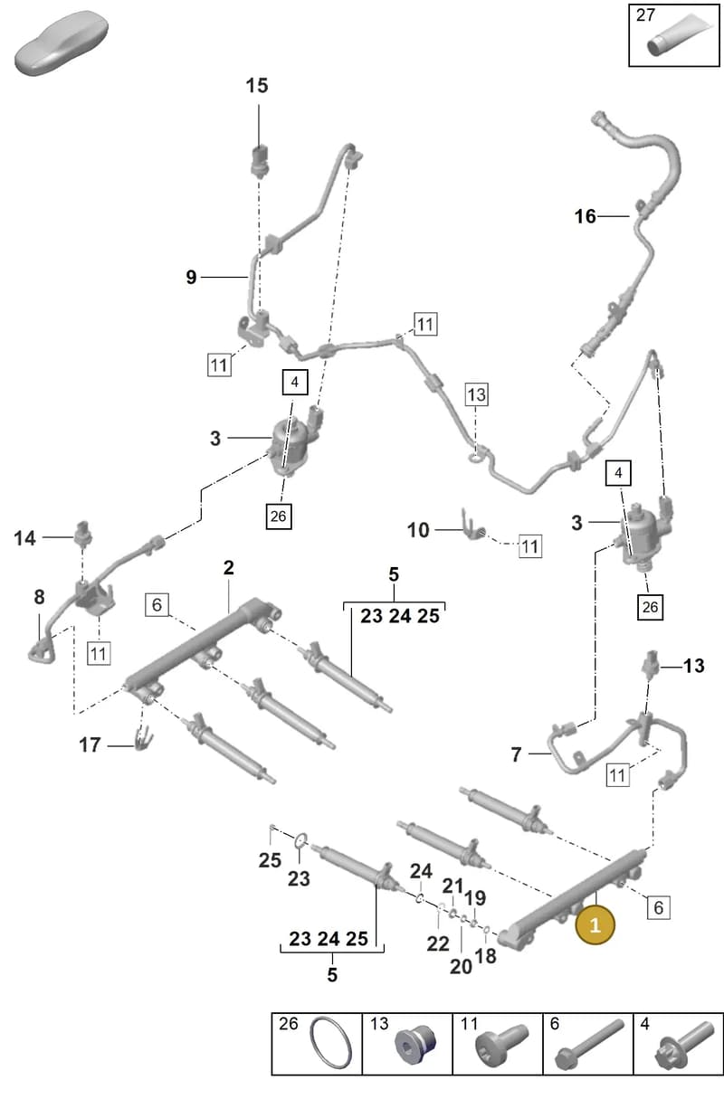 0PB128373F — Porsche 911 (2018-2024) diagram p53107000, position 1