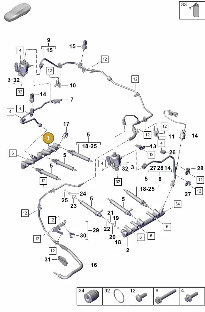 0PB128373J — Porsche Boxster Spyder (2019-2020) diagram p55107000, position 1