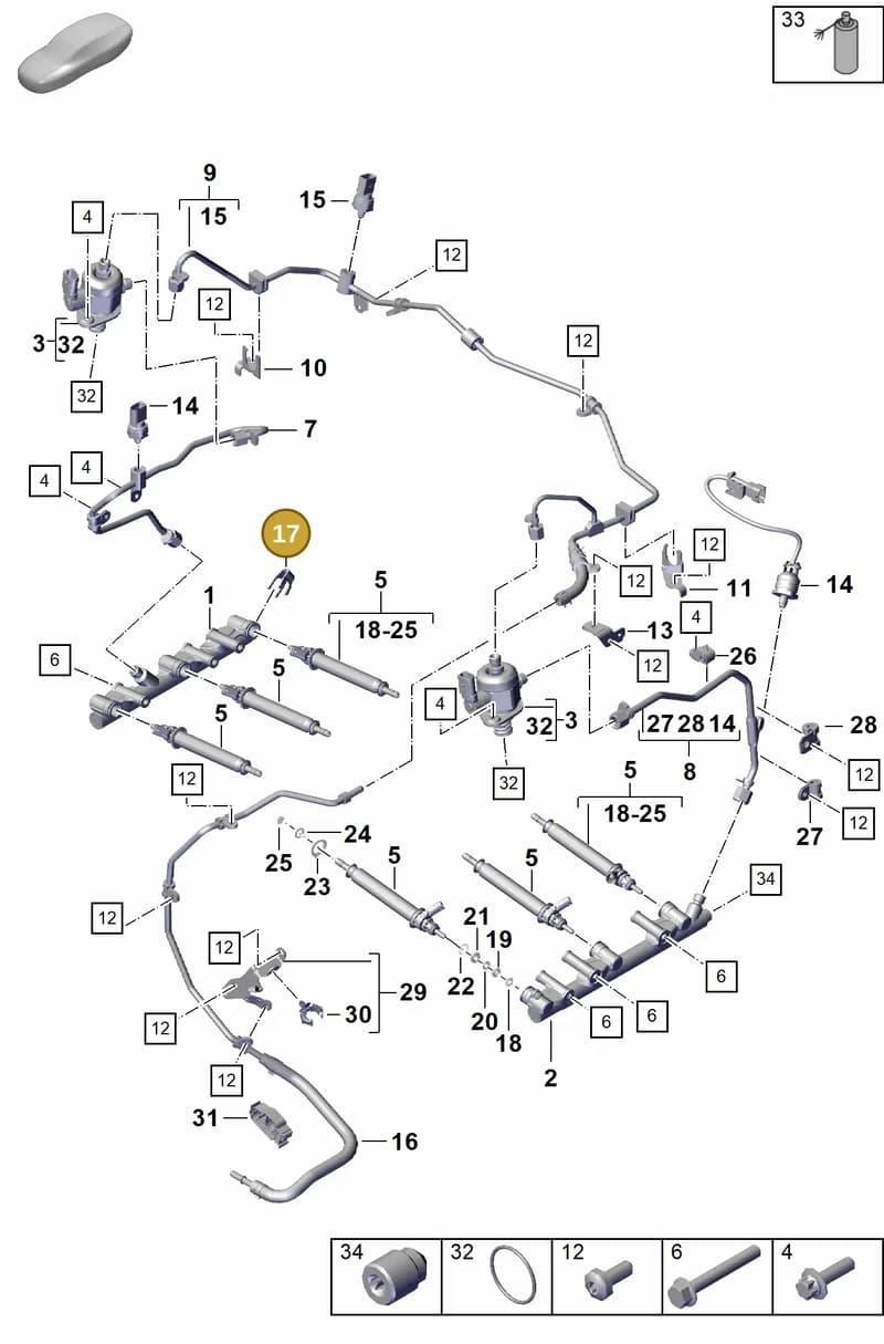 0PB128626 — Porsche Boxster Spyder (2019-2020) diagram p55107000, position 17
