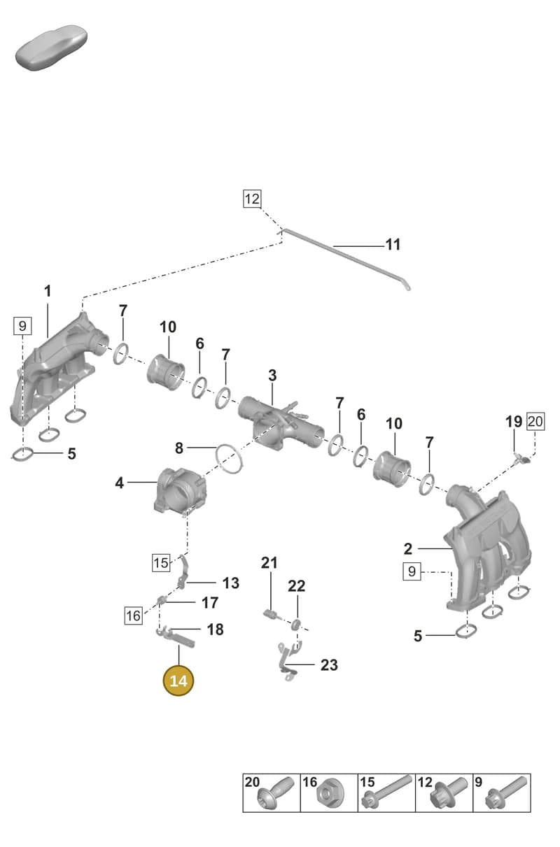 0PB129089A — Porsche 911 (2018-2024) diagram p53107100, position 14