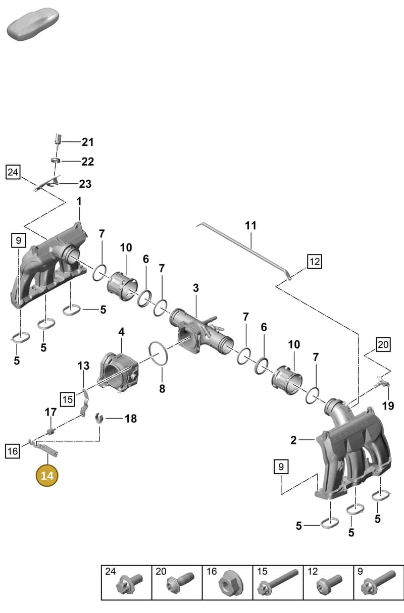 0PB129089A — Porsche 911 (2020-2022) diagram p57107100, position 14