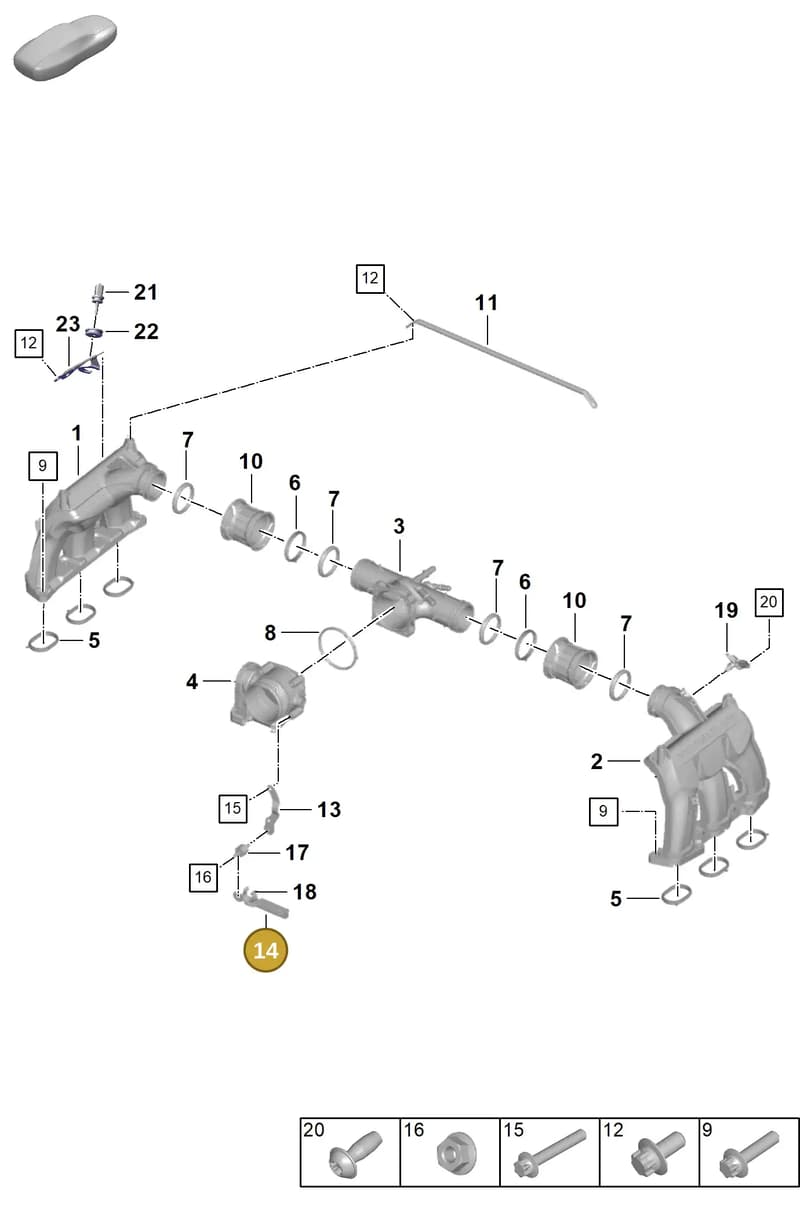 0PB129089A — Porsche 911 (2024-2025) diagram p63107100, position 14