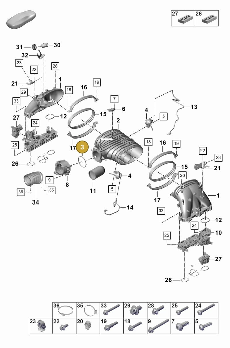 0PB129219 — Porsche 911 (2021-2022) diagram p59107100, position 3