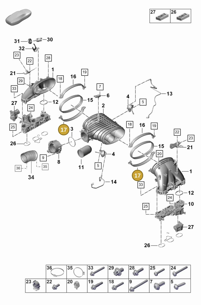0PB129260 — Porsche 911 (2021-2022) diagram p59107100, position 17